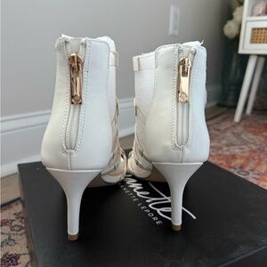 White High Heel Ankle Boots